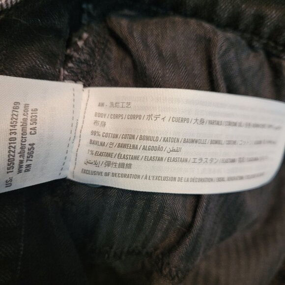 Abercrombie & Fitch Jeans Sz 8 Skinny Hi Rise Raw Hem Slit Ankle Black Stretch - Picture 4 of 9